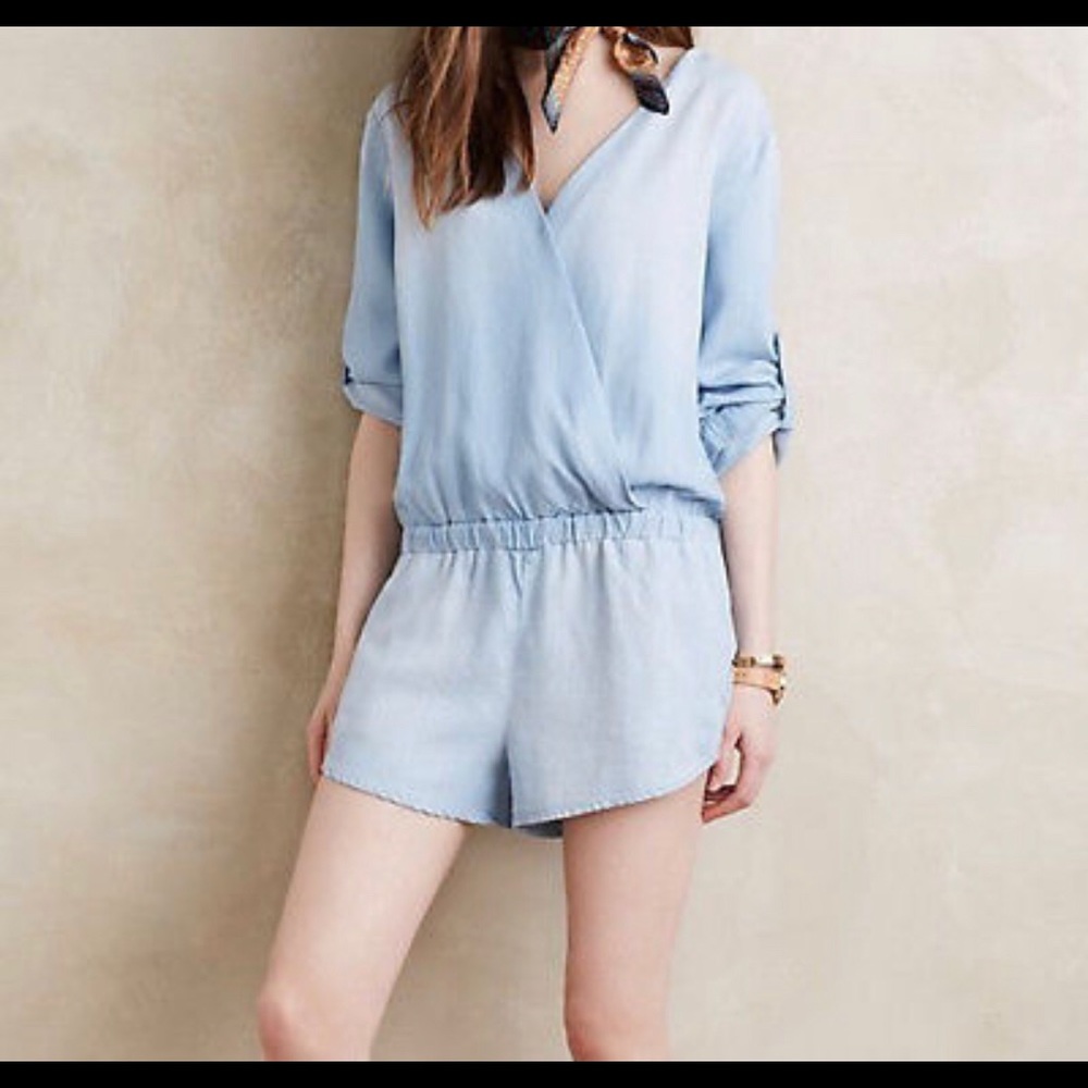 Surplice Chambray Romper from Cloth & Stone Anthro
